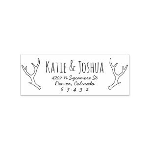 Rustic Antler Custom Return-adresstempel Rubberstempel