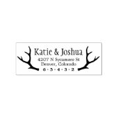 Rustic Antler Custom Return-adresstempel Rubberstempel (Afrduk)