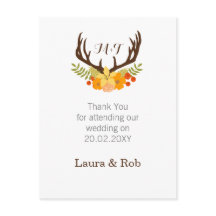 Rustic Antler Deer Floral Woodland Wedding