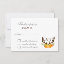 Rustic Antler Deer Floral Woodland Wedding