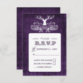 Rustic Antler, Deer Winter Woodland rsvp 3.5 x 5 (Voorkant / Achterkant)
