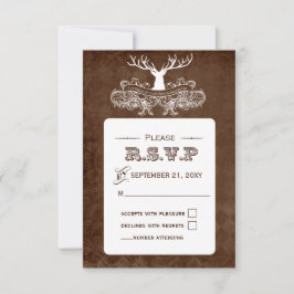 Rustic Antler, Deer Winter Woodland rsvp 3.5 x 5