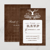 Rustic Antler, Deer Winter Woodland rsvp 3.5 x 5 (Voorkant / Achterkant)