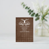 Rustic Antler Deer Winter Woodland Wedding Informatiekaartje (Staand voorkant)
