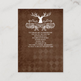 Rustic Antler Deer Winter Woodland Wedding Informatiekaartje