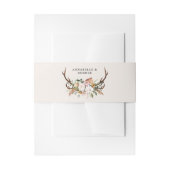 Rustic Antler Floral Wedding Boho Woodland Wrap Uitnodigingen Wikkel (Voorkant Voorbeeld)