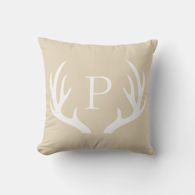 Rustic Antler - Gepersonaliseerd Sierkussen (Voorkant)