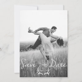 Rustic Antler Graphic | White Save the Date Kaart