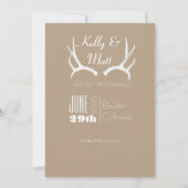 Rustic Antler Graphic | White Save the Date Kaart (Achterkant)