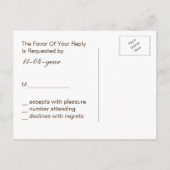 Rustic Antler, Herten Winter Woodland RSVP Uitnodiging Briefkaart (Achterkant)