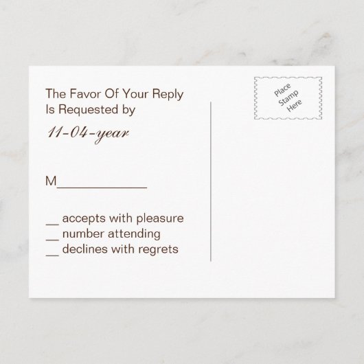 Rustic Antler, Herten Winter Woodland RSVP Uitnodiging Briefkaart (Achterkant)