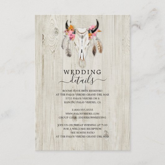 Rustic Antler Light Wood Details Enclosure Kaart (Voorkant)