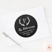 Rustic Antler Monogram Return Address Label (Envelop)
