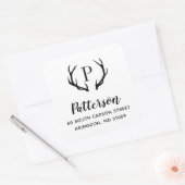 Rustic Antler Monogram Return Address Label (Envelop)