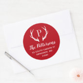 Rustic Antler Monogram Return Address Label (Envelop)