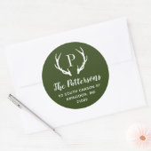 Rustic Antler Monogram Return Address Label (Envelop)