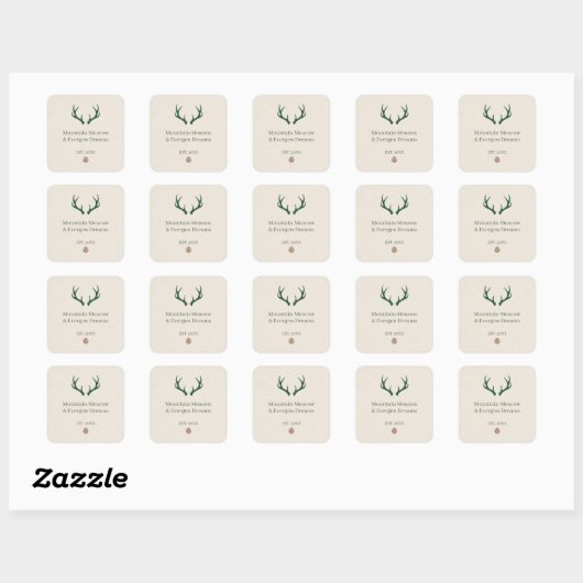 Rustic Antler Pine Cone Personalized Candle Label (Vel)