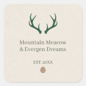 Rustic Antler Pine Cone Personalized Candle Label (Voorkant)