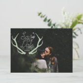 Rustic Antler slaat de datum op Save The Date (Staand voorkant)