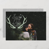 Rustic Antler slaat de datum op Save The Date (Voorkant / Achterkant)