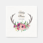 Rustic Antlers Boho Floral Allure Servetten (Voorkant)
