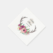 Rustic Antlers Boho Floral Allure Servetten (Hoek)