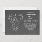 Rustic Antlers Chalk Engagement Party Kaart (Voorkant)