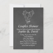 Rustic Antlers Chalk Engagement Party Kaart (Voorkant)