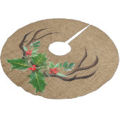 Rustic Antlers en Holly Kerstboom Rok (Gekanteld)