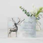 Rustic Antlers | Etheral Woodland Baby Boy Shower Kaart (Staand voorkant)
