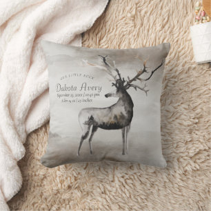 Rustic Antlers   Etheral Woodland Boy Baby Stats Kussen
