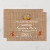 Rustic Antlers Herfst Boho Wedding REHEARSAL DINNE Kaart (Voorkant / Achterkant)