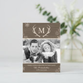 Rustic Antlers Holiday Briefkaart (Staand voorkant)