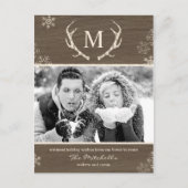 Rustic Antlers Holiday Briefkaart (Voorkant)
