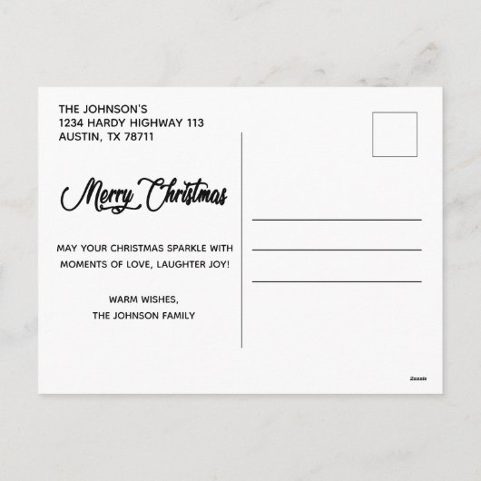 Rustic Antlers Holly Kerstfotocollage Feestdagenkaart (Achterkant)