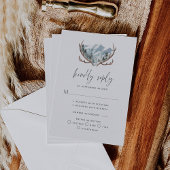 Rustic Antlers Mountain Wedding RSVP Kaartje