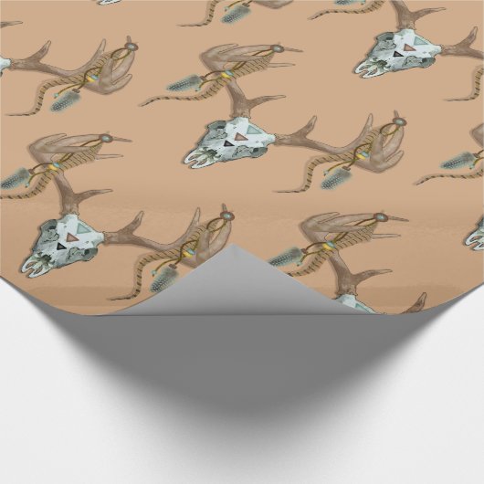 Rustic Antlers Native American Cadeaupapier (Hoek)