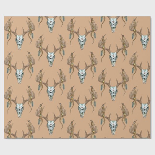 Rustic Antlers Native American Cadeaupapier (Vlak)