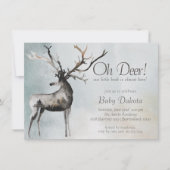 Rustic Antlers | Oh Deer Little Buck Baby shower Kaart (Voorkant)