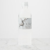 Rustic Antlers | Oh Deer Little Buck Baby shower Waterfles Etiket (Voorkant)
