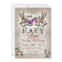 Rustic Antlers & Pine Branches Baby shower