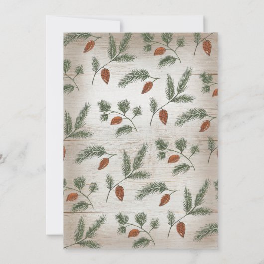 Rustic Antlers & Pine Branches Baby shower Kaart (Achterkant)