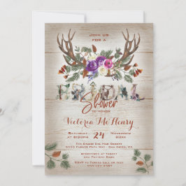 Rustic Antlers & Pine Branches Vrijgezellenfeest Kaart