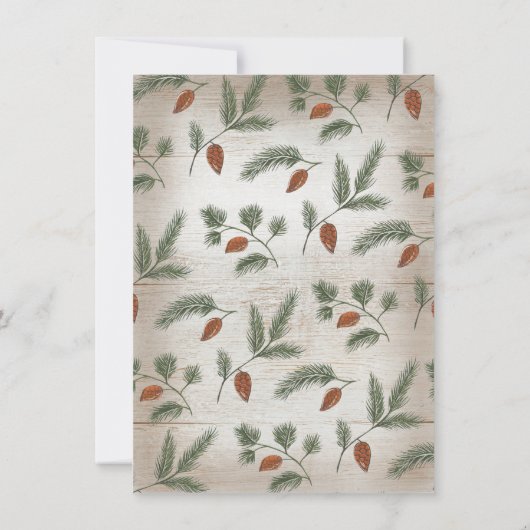 Rustic Antlers & Pine Branches Vrijgezellenfeest Kaart (Achterkant)