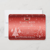 Rustic Antlers Winter Wedding RSVP Uitnodiging (Voorkant)
