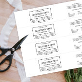 Rustic Apothecary Zwart Wit Zeep Bar Wrap Label