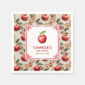 Rustic Apple Baby Shower Paper Napkins Servet (Voorkant)