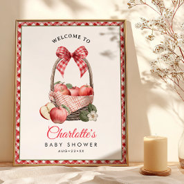 Rustic Apple Baby shower Welcome Sign Poster