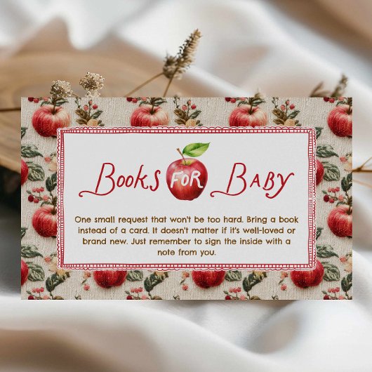 Rustic Apple Books for Baby Insert Card Informatiekaartje