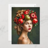 Rustic Apple en Cherry Lady Feestdagenkaart (Voorkant / Achterkant)